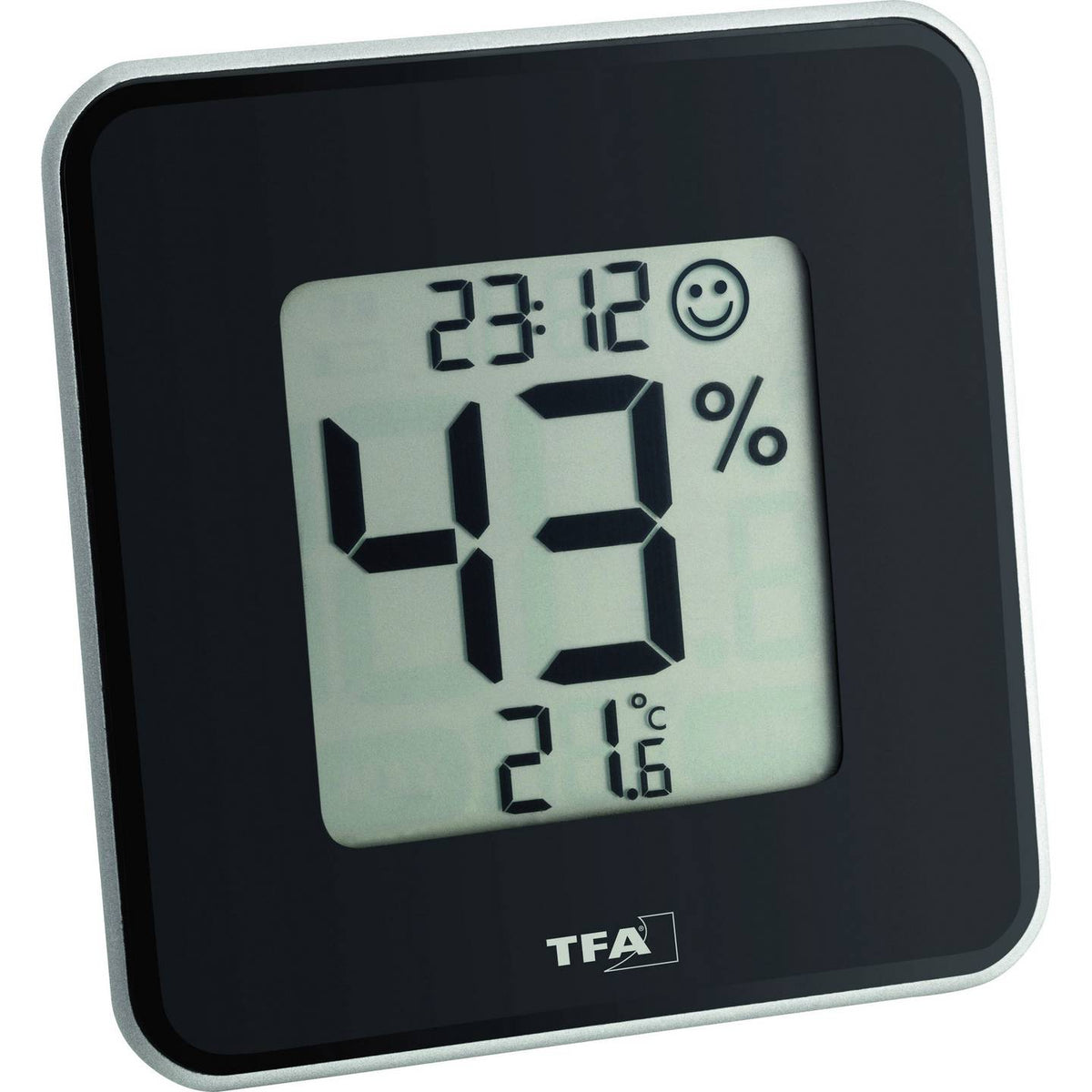 TFA Style Thermo-/Hygrometer Innentemperatur Luftfeuchtigkeit Uhrzeit Schwarz - 4009816019790