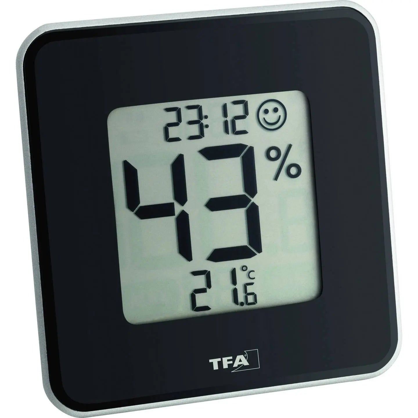 B-Ware Tfa Style Thermo /Hygrometer Innentemperatur Luftfeuchtigkeit Uhrzeit Schwarz    - 4009816019790