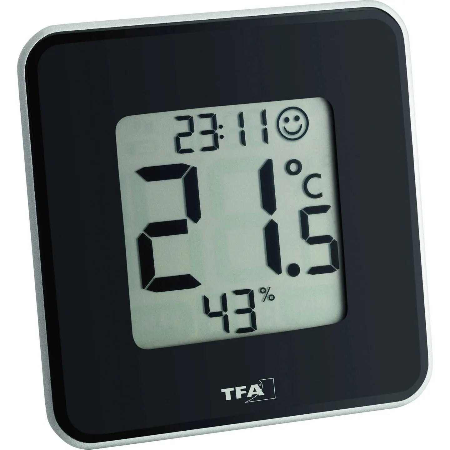 B-Ware Tfa Style Thermo /Hygrometer Innentemperatur Luftfeuchtigkeit Uhrzeit Schwarz    - 4009816019790