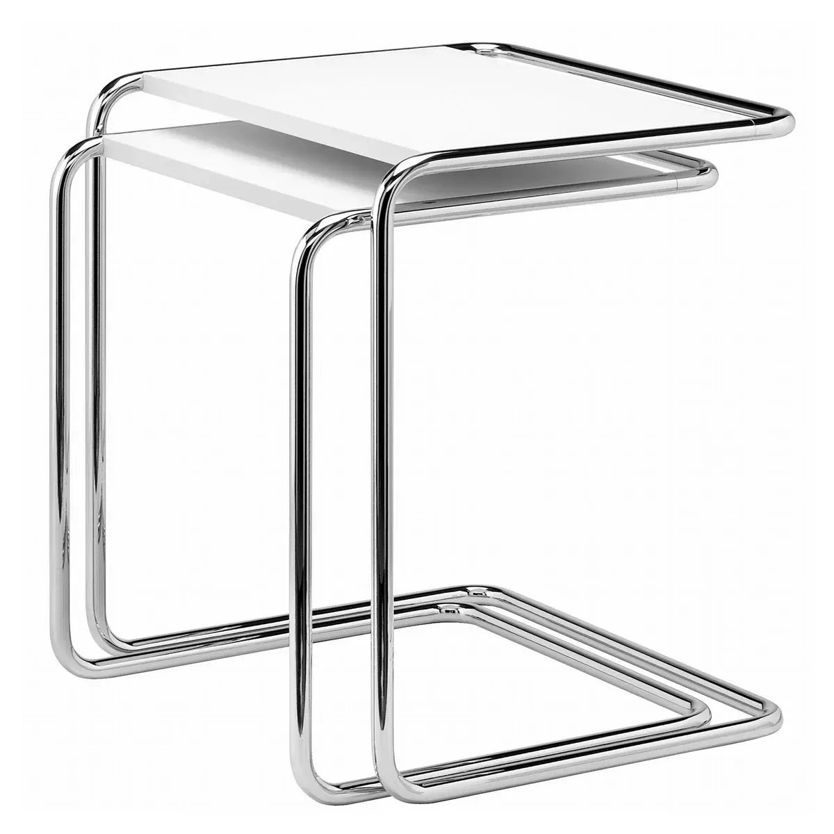 B-Ware Thonet Satztisch Set Beistelltisch Tisch B 97 Chrom Reinweiß Ral 9010 Set - 4250298791852