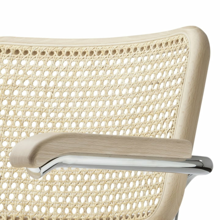 Thonet S 64 V Armlehnstuhl Chrom Buche Natur Rohrgeflecht Siehe Text/Foto B-Ware