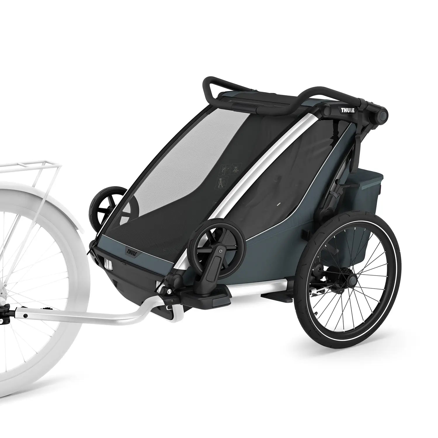 B-Ware Thule Fahrradanhänger Kinderwagen Chariot Cross 2 Double Dark Slate Multisport - 197074564788