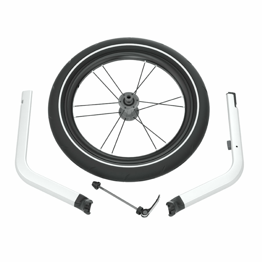 B-Ware Thule Jogging Set Für Chariot 1 Joggingrad Für Thule Fahrradanhänger Rad Silber - 872299043002