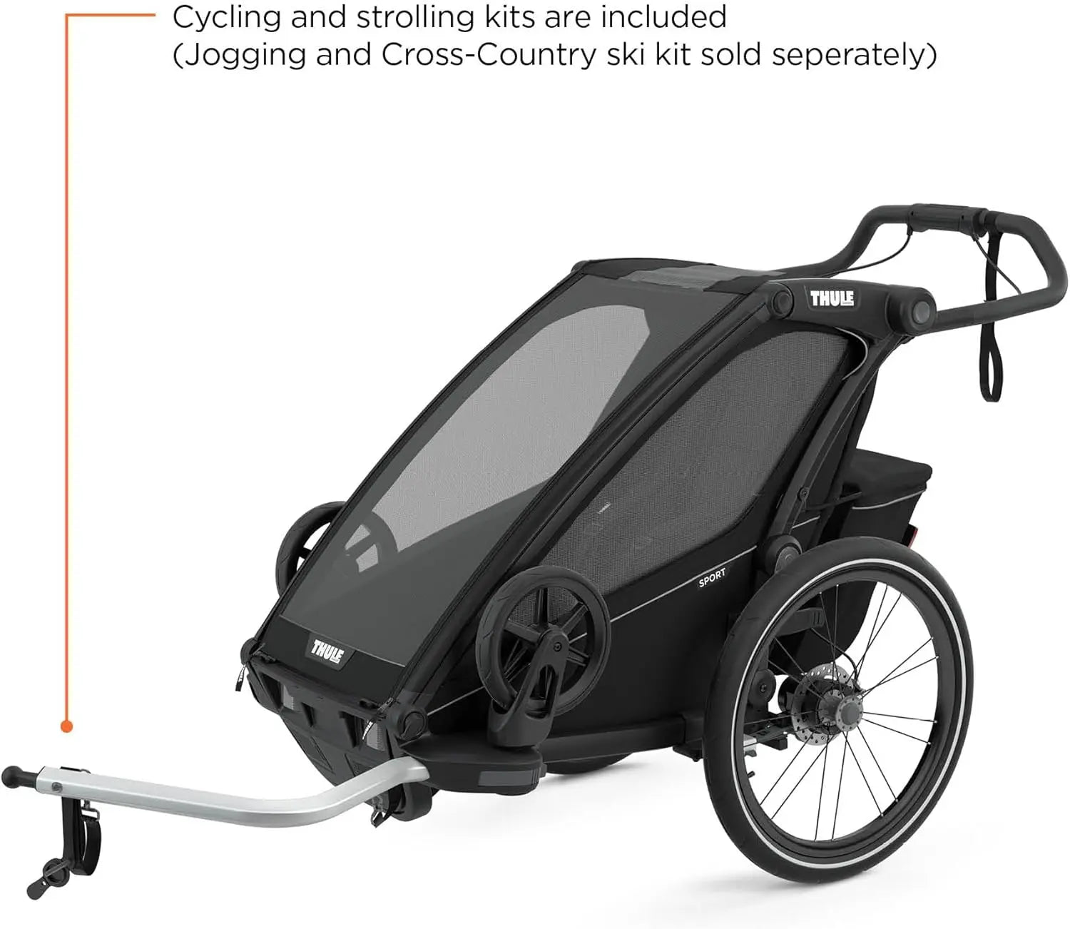 B-Ware Thule Chariot Sport 1 Fahrradanhänger Anhänger Babyanhänger Black On Black - 872299048649