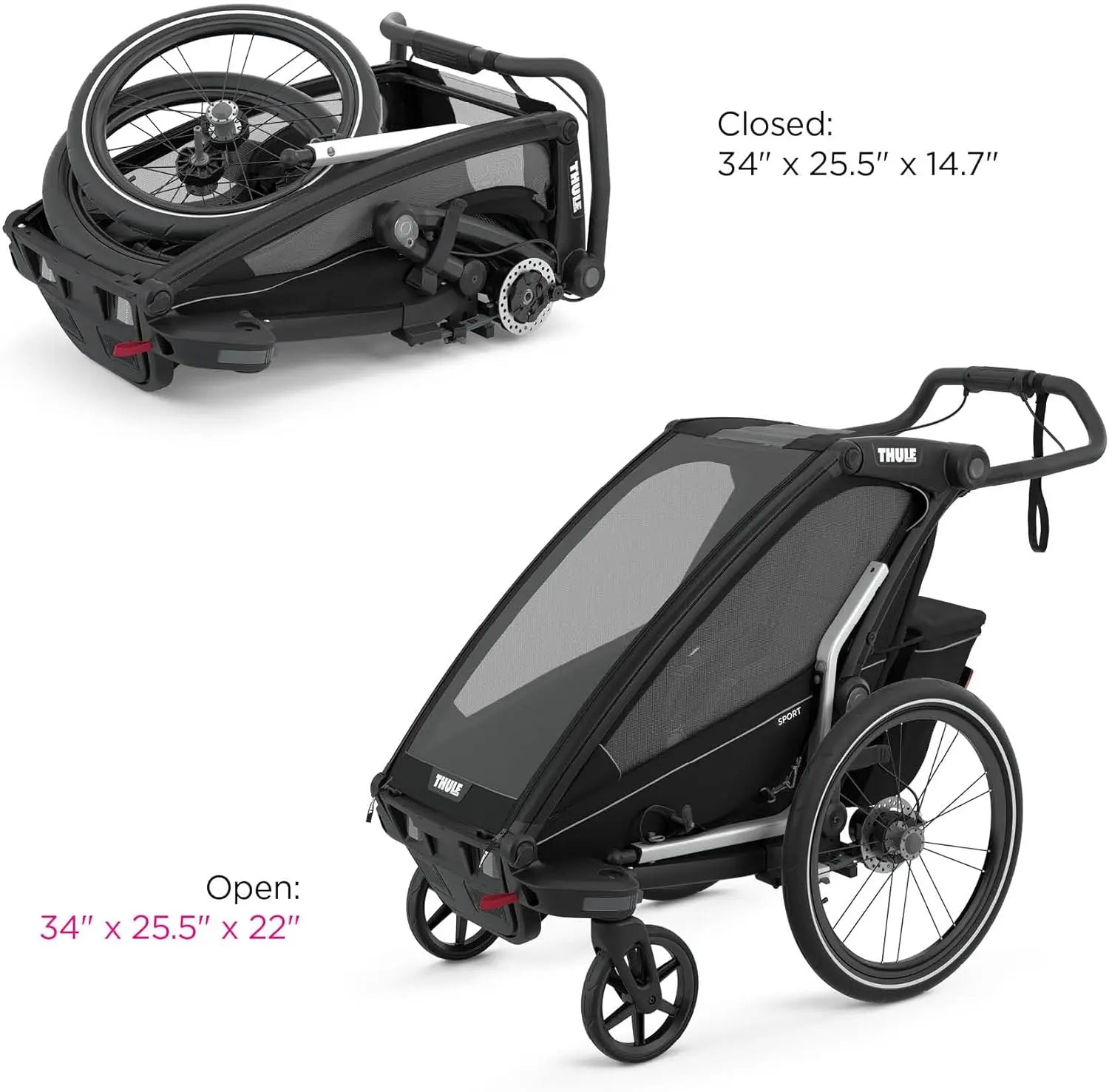 B-Ware Thule Chariot Sport 1 Fahrradanhänger Anhänger Babyanhänger Black On Black - 872299048649