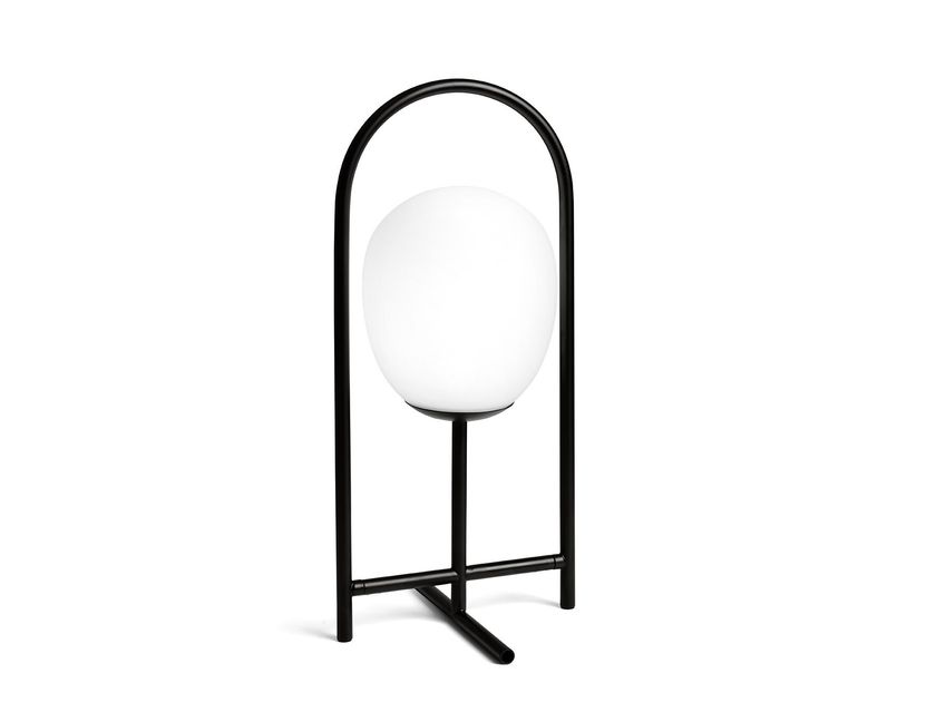 Miloox Beistelltischlampe Tischleuchte Drop Milchglasschirm Metall Schwarz - 8050612949640