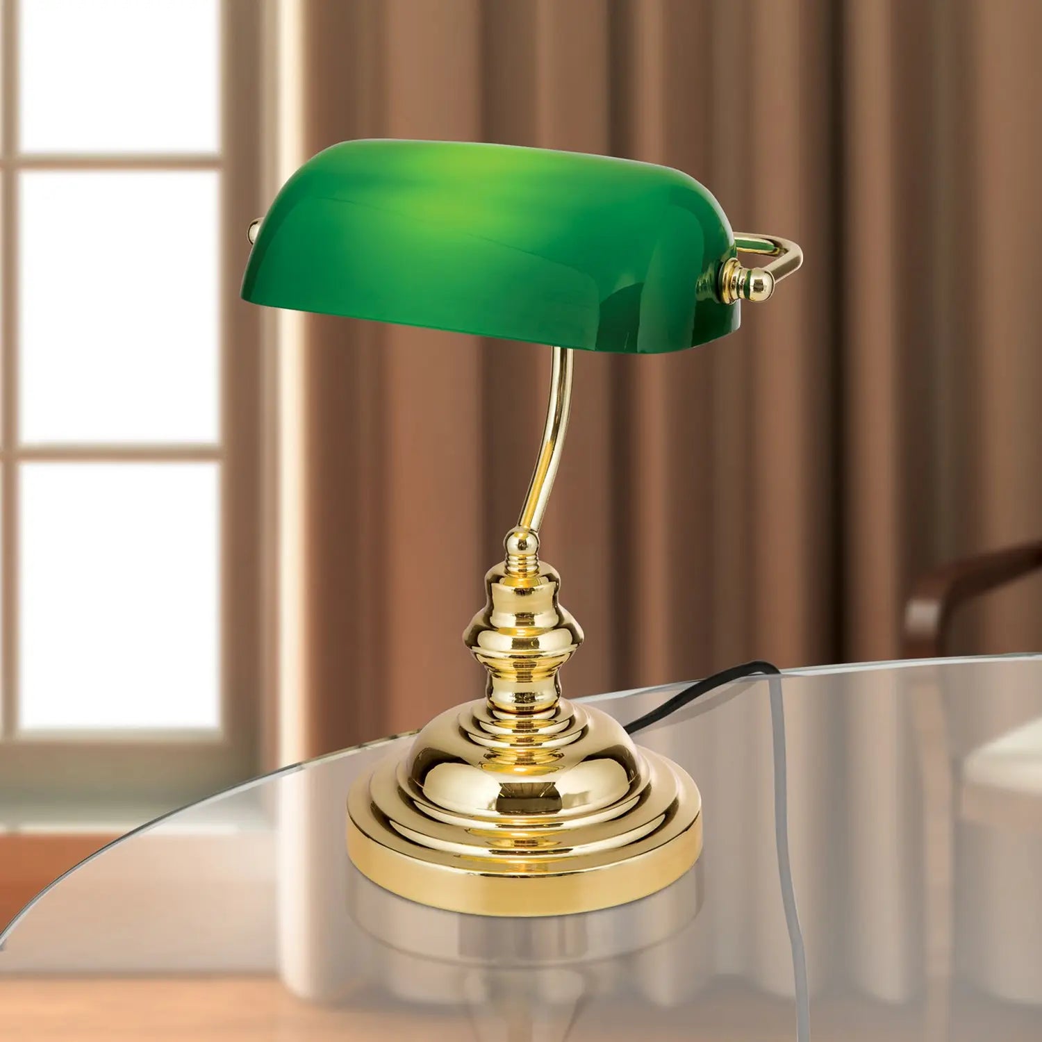 B-Ware Orion Tischlampe Onella Schreibtischlampe Büroleuchte Im Banker Stil E27 Grün - 9003090023981