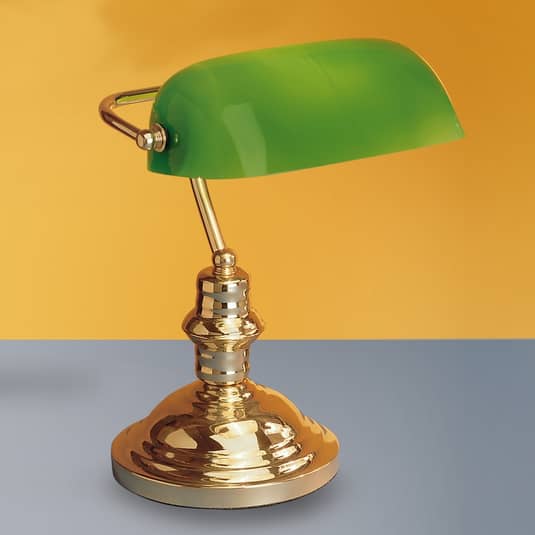 Orion Tischlampe Onella Schreibtischlampe Büroleuchte im Banker-Stil E27 grün - 9003090023981