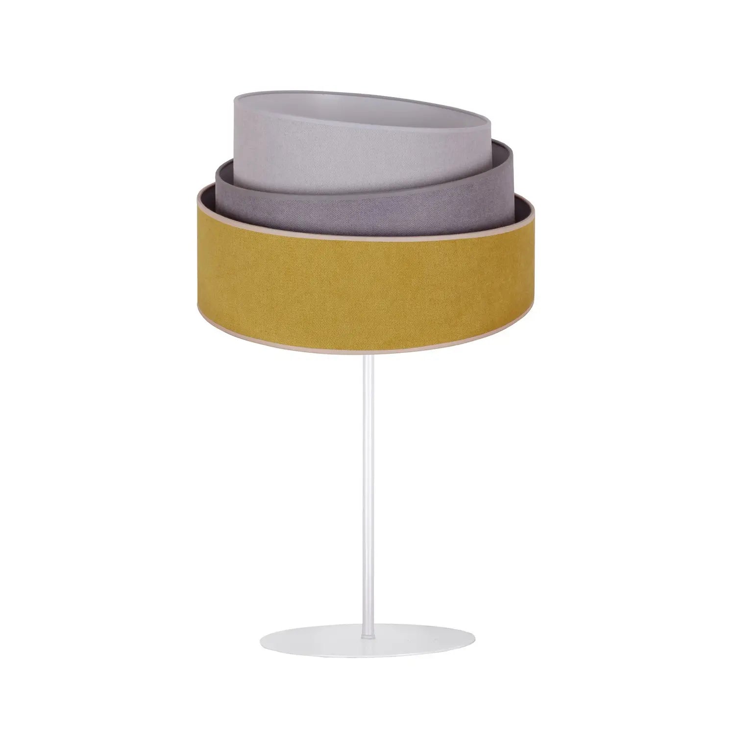 B-Ware Tischlampe Leuchte Lampe Pastell Trio Gelb Grau Hellgrau Metall Schalter H50cm - 5903689184137