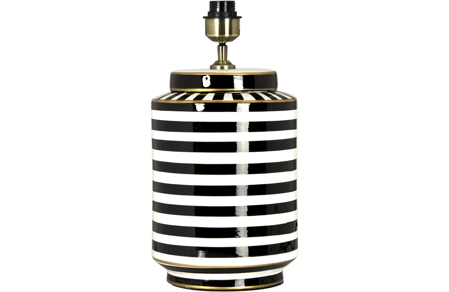 B-Ware Pr Home Gatsby Tischlampenfuß Lampenständer Keramik Schwarz Weiß H 43 Cm Lampe - 7330976082193