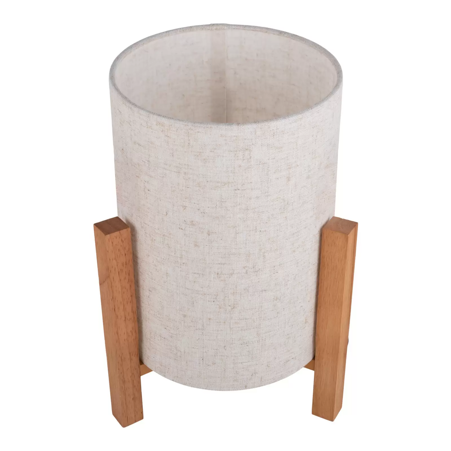 B-Ware Näve Tischleuchte 3193 Tischlampe Tischlicht Leuchte Holz Leinentextil Höhe 32cm