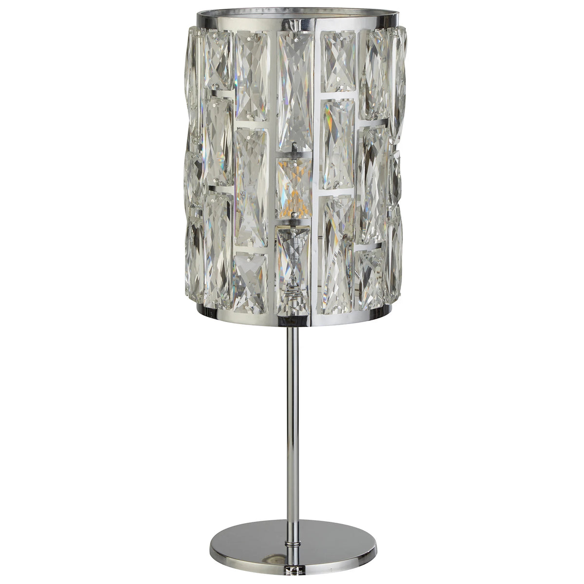 Searchlight Tischleuchte Lampe Bijou Kristallglas chrom Glas transparent 43,5 cm - 5053423242101