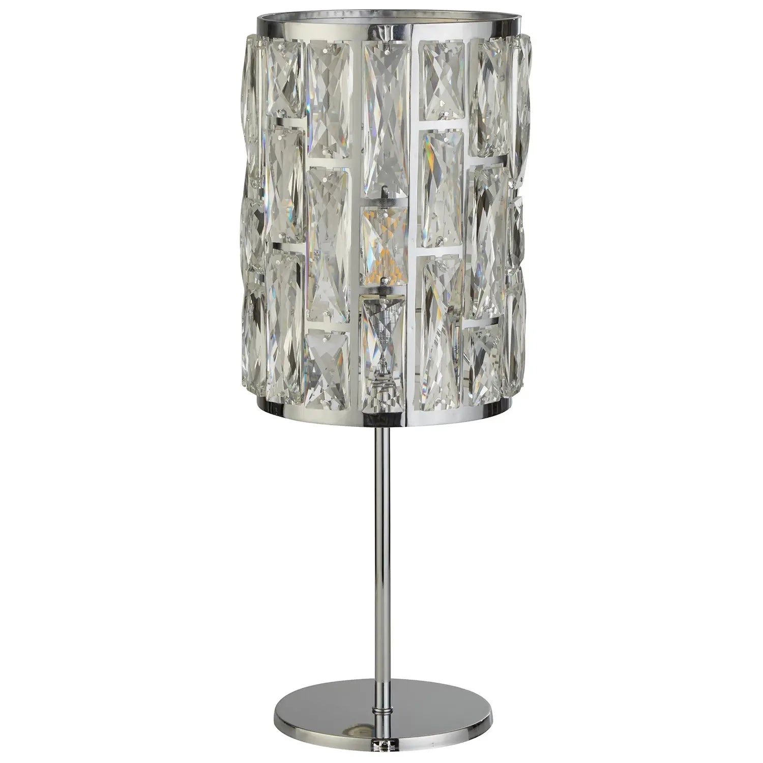 B-Ware Searchlight Tischleuchte Lampe Bijou Kristallglas Chrom Glas Transparent 43,5 Cm - 5053423242101