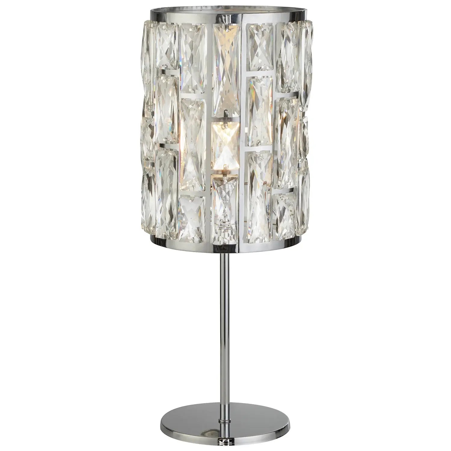 B-Ware Searchlight Tischleuchte Lampe Bijou Kristallglas Chrom Glas Transparent 43,5 Cm - 5053423242101