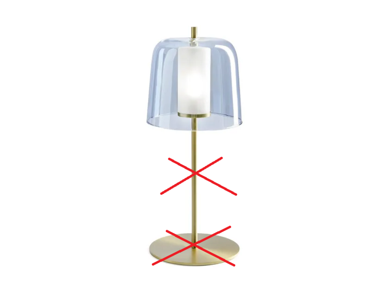 Miloox Tischleuchte Frida G9 Stecker Schalter Gestell Gold Lampenschirm Blau B-Ware - 8050612949633