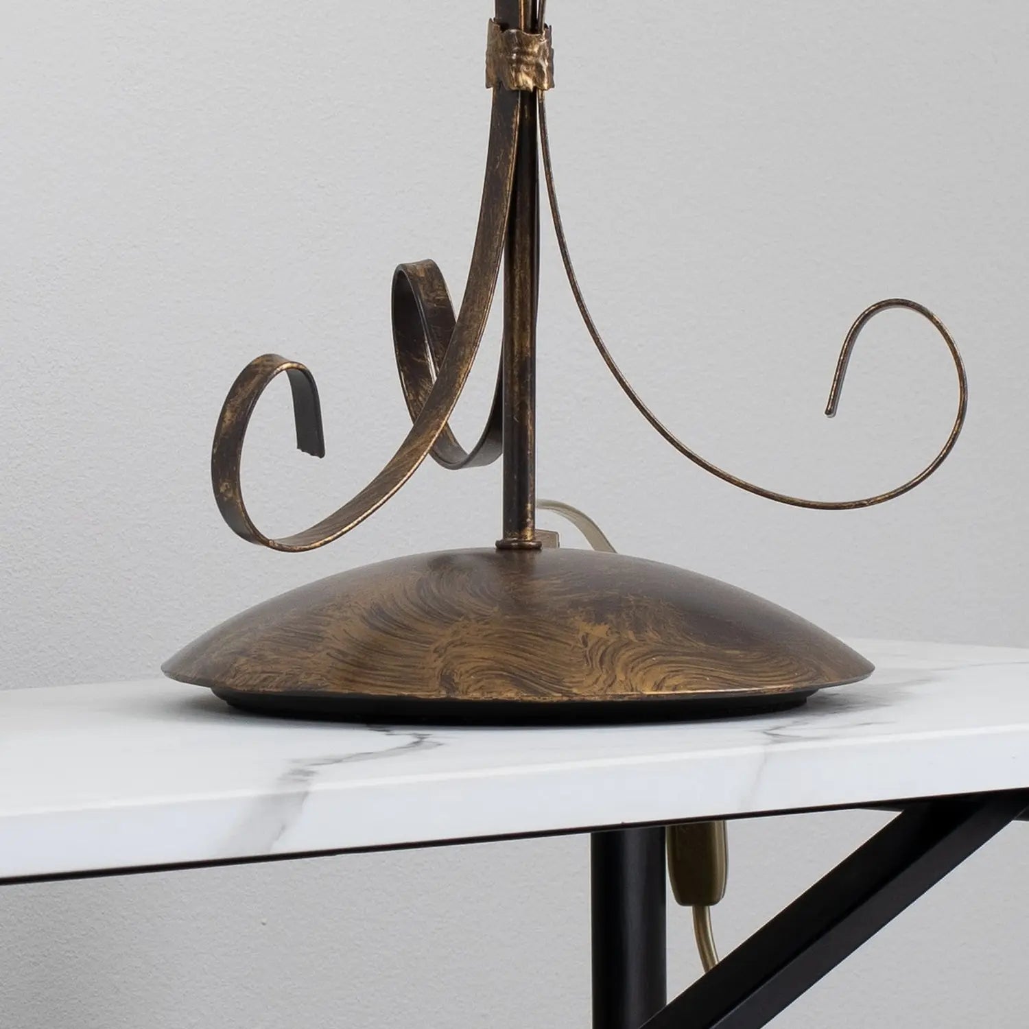B-Ware Tischleuchte Lampe Grande Odino Textil Bronze Creme Schalter Metall E27 Led 57cm - 8030626546028