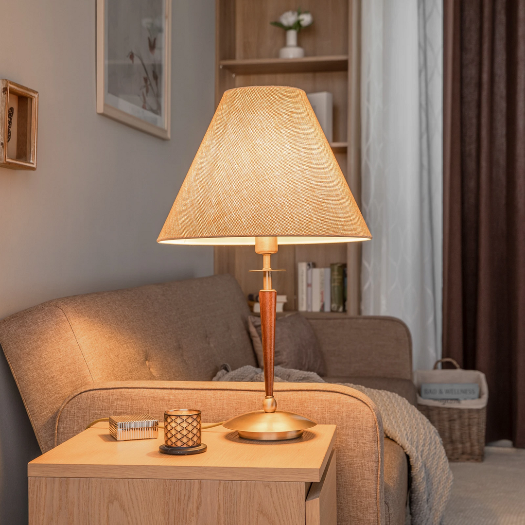 Avonni Tischleuchte Hml 9009 1 Eb Mit Textilschirm Nachttischleuchte Lampe B-Ware - 8698957190688