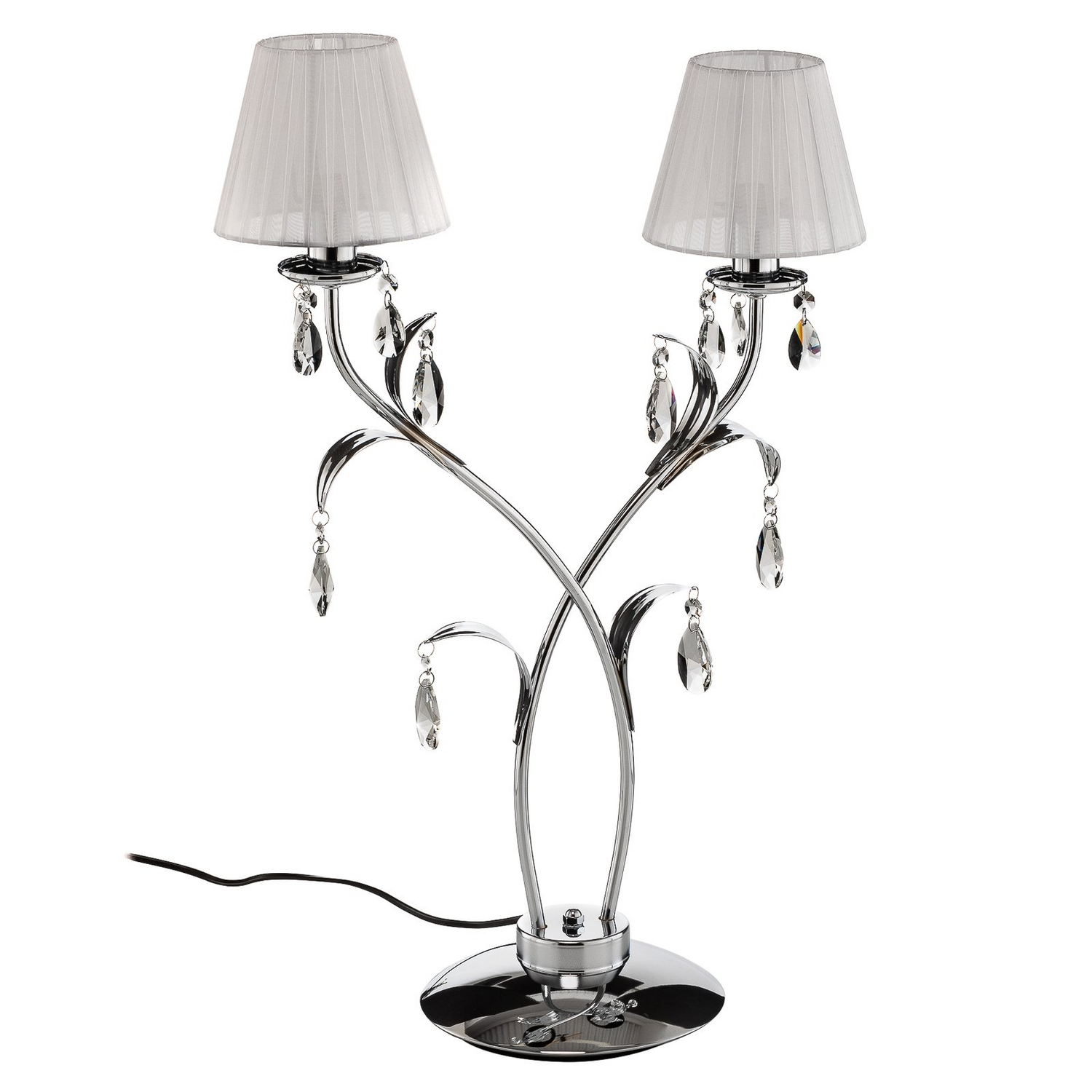 B-Ware Tischleuchte Jacqueline Lampe Beleuchtung Weiß Zweiflammig Tischlampe - 8030626530720