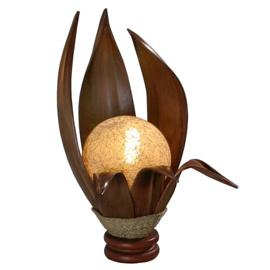 B-Ware Woru Tischlampe Karima Aus Gehärteten Kokosblättern Tischlampe Deko Lampe E14 - 4250323845093