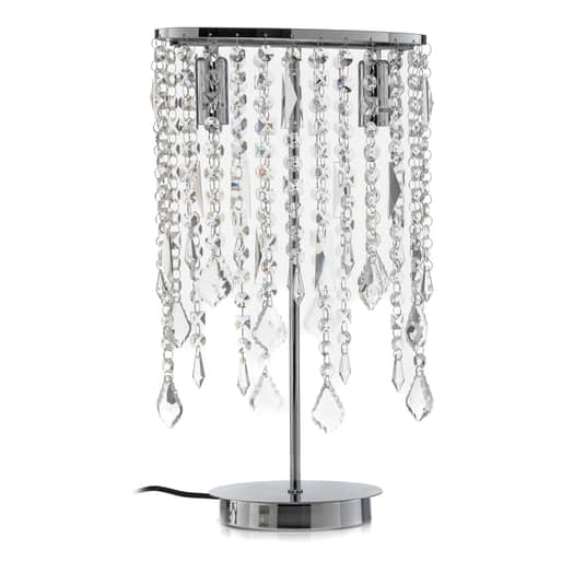 Euluna Tischleuchte Laila Schreibtischlampe E14 mit Kristall-Behang zweiflammig - 8030626527935
