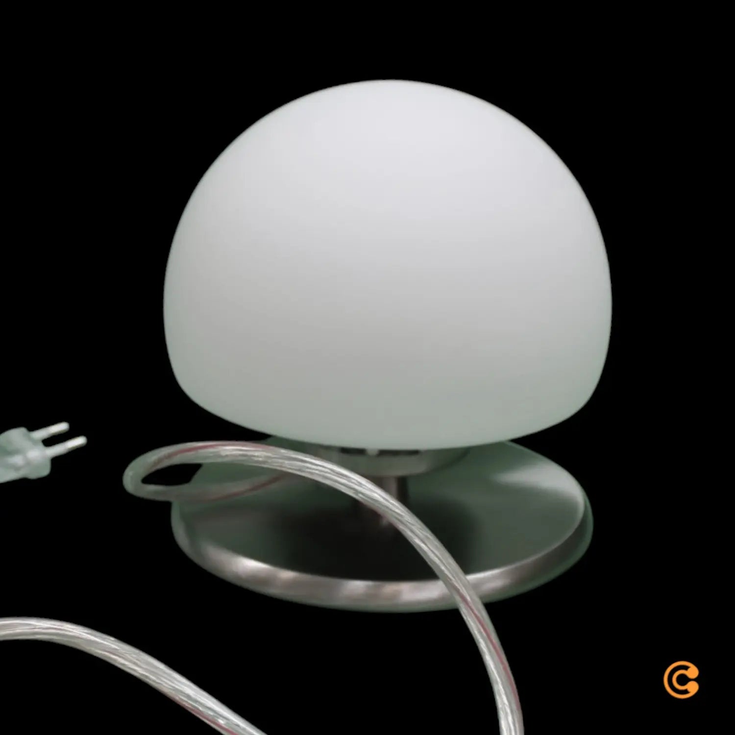 B-Ware Fabas Luce Tischleuchte Tischlampe Morgana Touchdimmer Weiß Nickel Glas Metall - 8019282509448