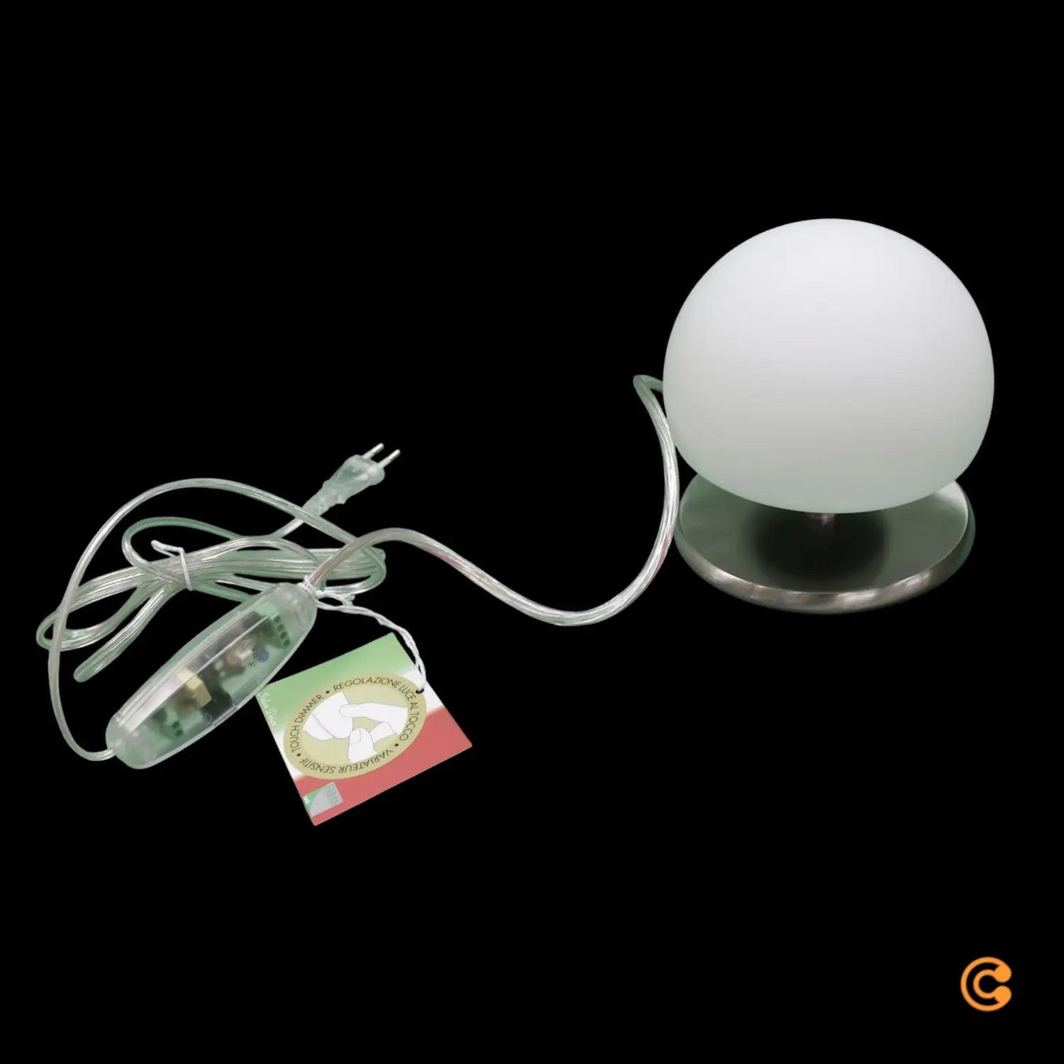 B-Ware Fabas Luce Tischleuchte Tischlampe Morgana Touchdimmer Weiß Nickel Glas Metall - 8019282509448