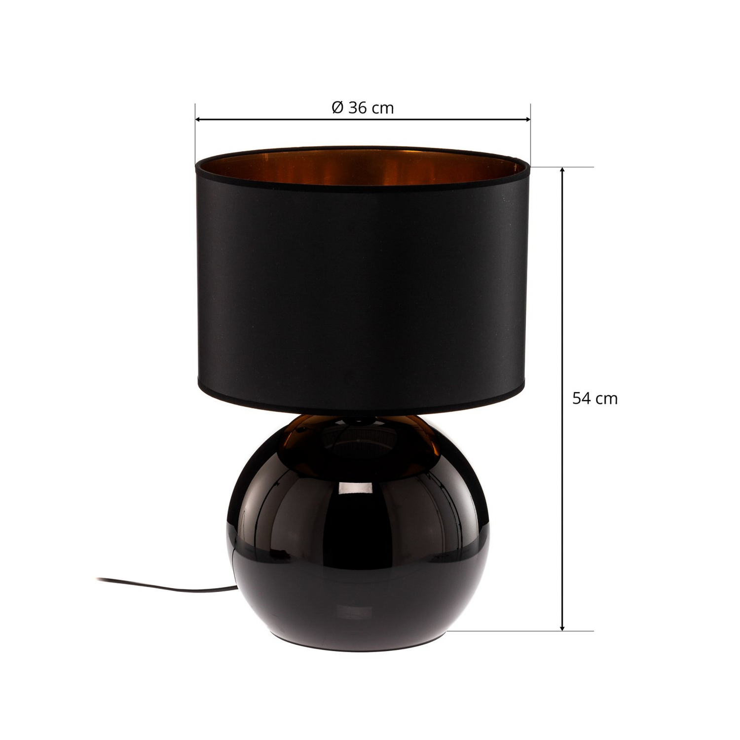 B-Ware Tischleuchte Palla ø 36 Cm Schwarz/Gold Tischleuchte Lampe Leuchte Leselampe E27 - 5901780550813