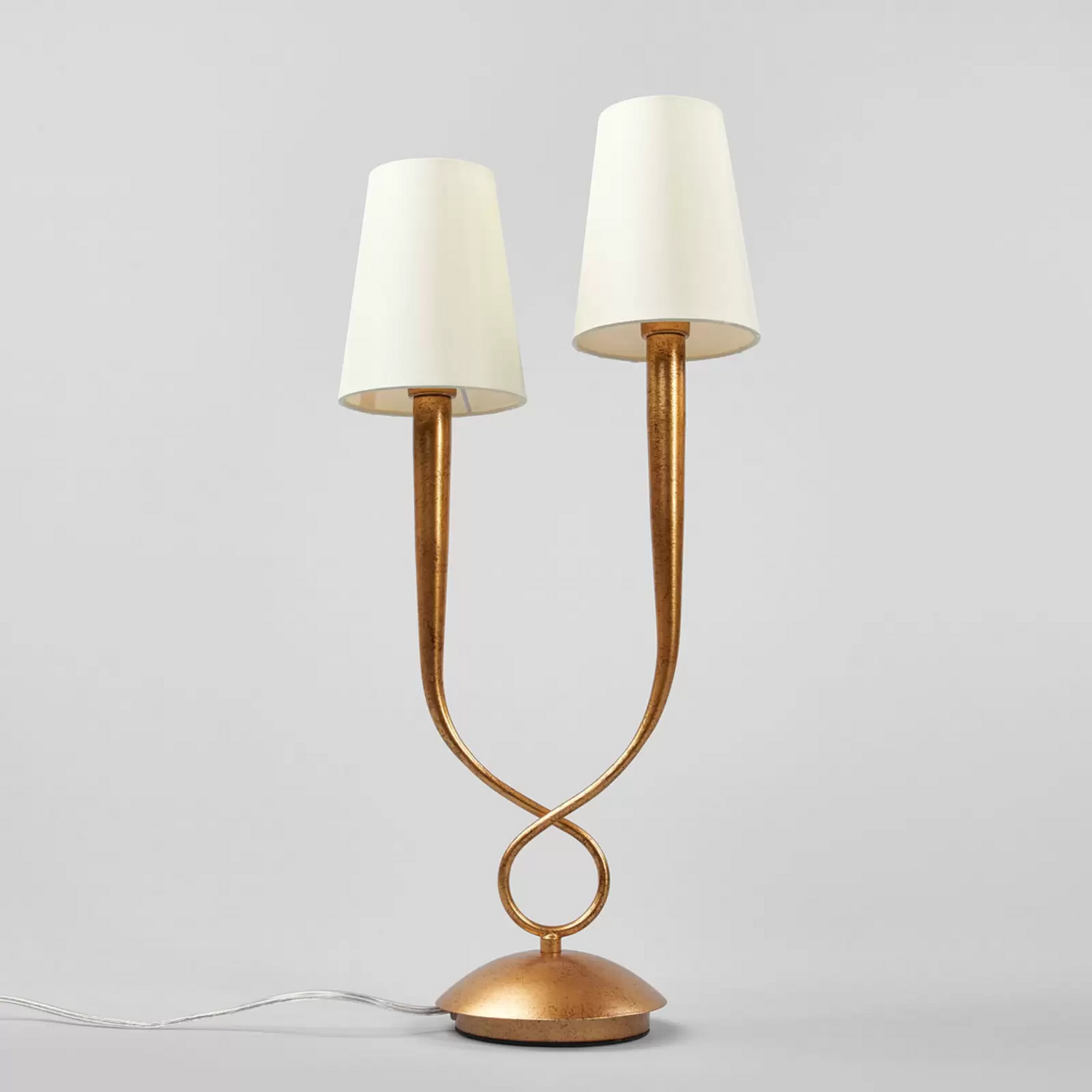 B-Ware Mantra Iluminación Tischleuchte Paola Tischlampe E14 2fl Gold Mit Textilschirmen - 8435153235467