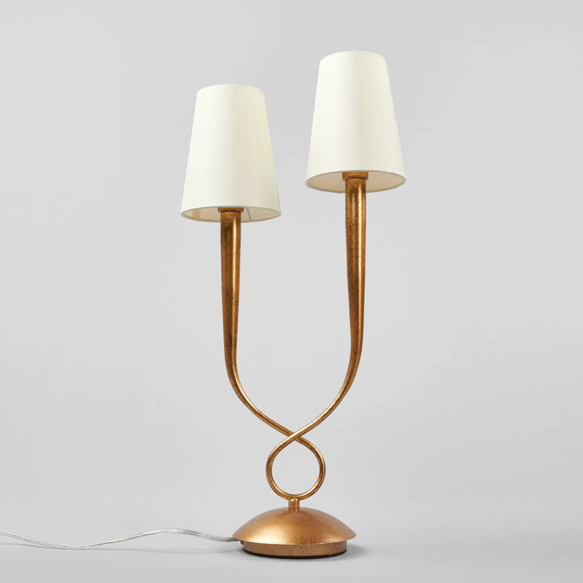 Mantra Iluminación Tischleuchte Paola Tischlampe E14 2fl gold mit Textilschirmen - 8435153235467
