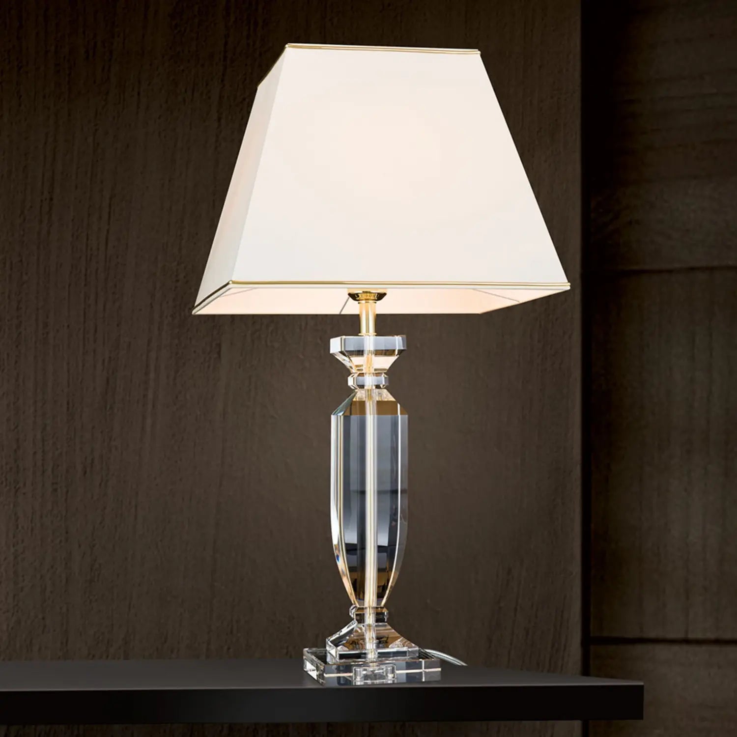 Tischleuchte Pokal Kristall Lampe Gold Creme Tischlampe Kristallleuchte Leuchte  B-Ware - 9003090270545