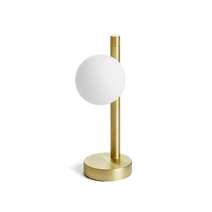 B-Ware Miloox By Sforzin Tischleuchte Lampe Pomi Glas Metall Gold Gebürstet Weiß 28 Cm
