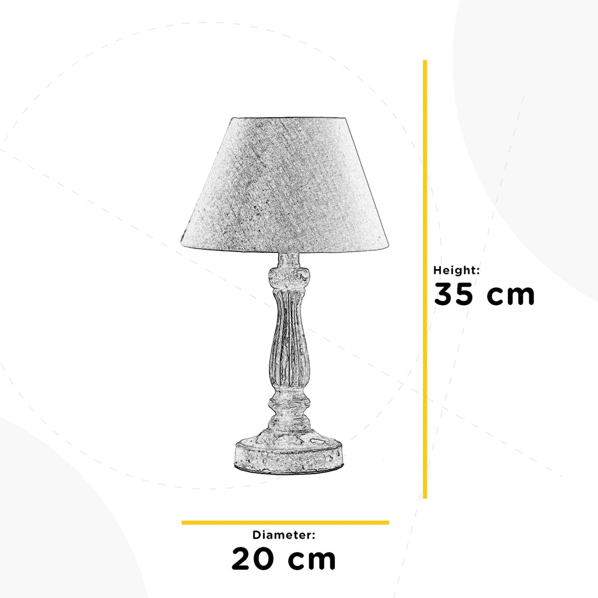 Euluna Tischleuchte Raffy Tischlampe Tischlicht Lampe Leuchte gealtertes Holz - 8030626532649