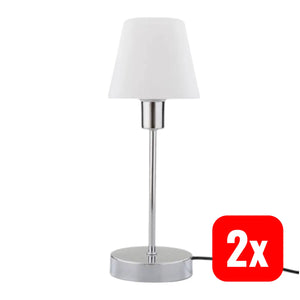 B-Ware Lindby Tischleuchte Sascha Glasschirm Schreibtischlampe Lampe E14 Led 2 Stück