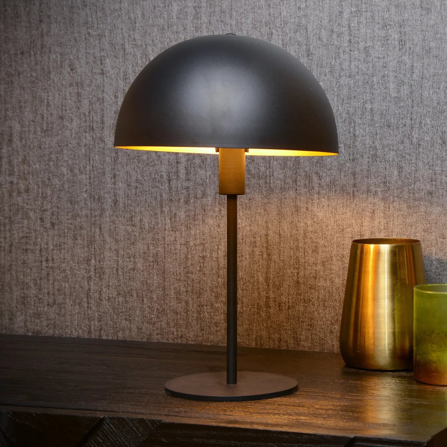 B-Ware Lucide Tischleuchte Siemon Tischlampe Lampe Schwarz Stahl Wohnraum E14 Stahl - 5411212451521