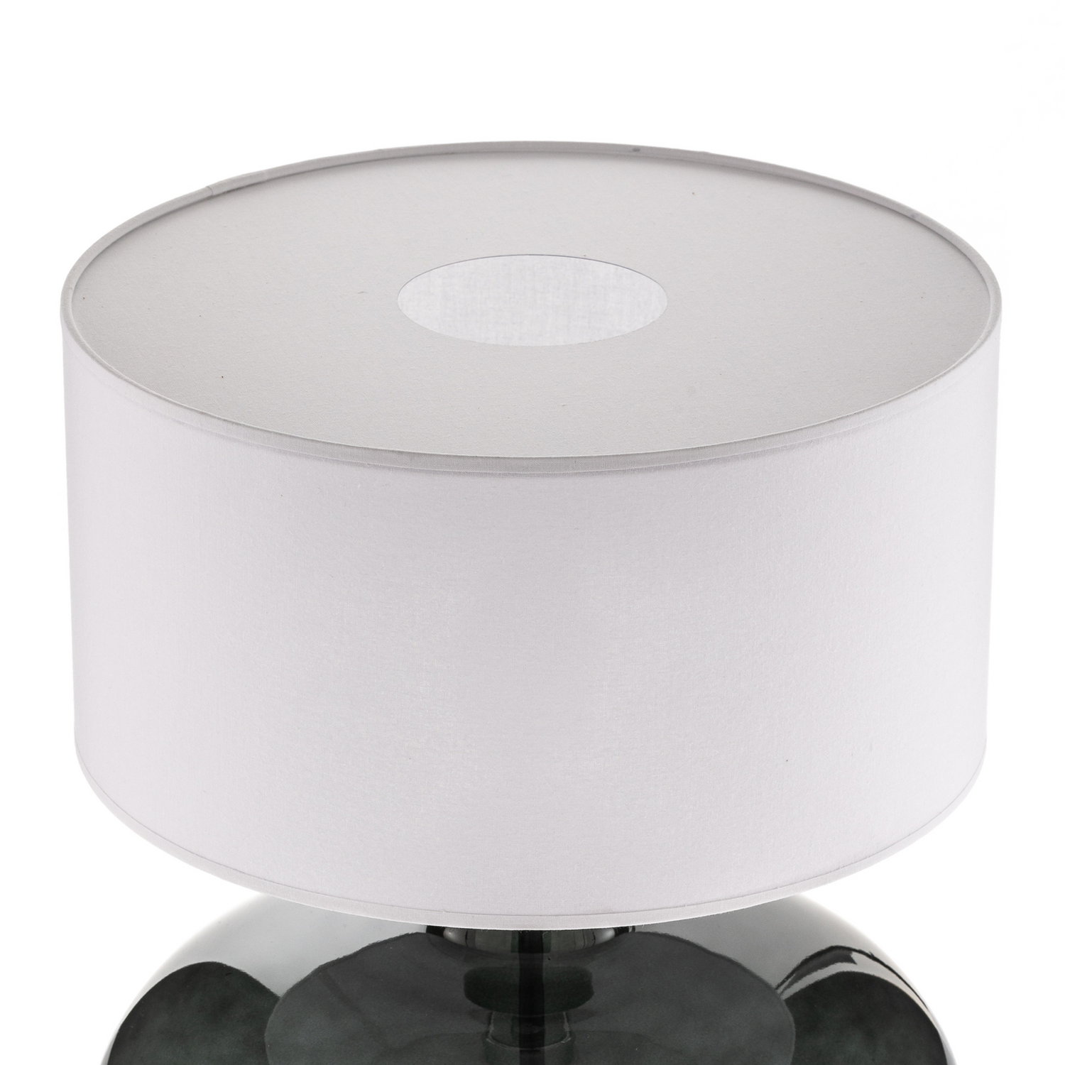 B-Ware Argon Tischleuchte Skien Nachttischlampe Leselampe E27 Weiß Glasfuß Rauchgrau - 5902553220223