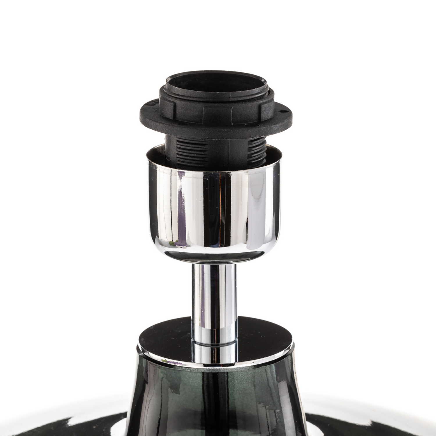 B-Ware Argon Tischleuchte Skien Nachttischlampe Leselampe E27 Weiß Glasfuß Rauchgrau - 5902553220223