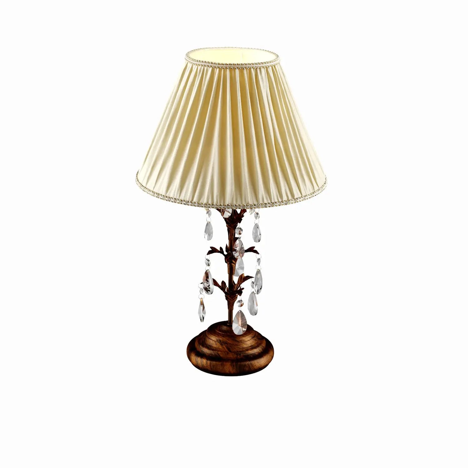 B-Ware Euluna Tischleuchte Teresa M. Kristallen Und Textilschirm Deko Schreibtischlampe - 8030626518575