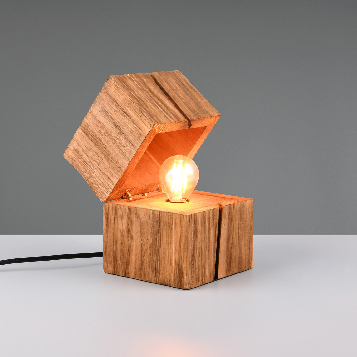 B-Ware Trio Lighting Tischleuchte Treasure Naturbelassen Holz Aufklappbar Lampe Leuchte - 4017807599985
