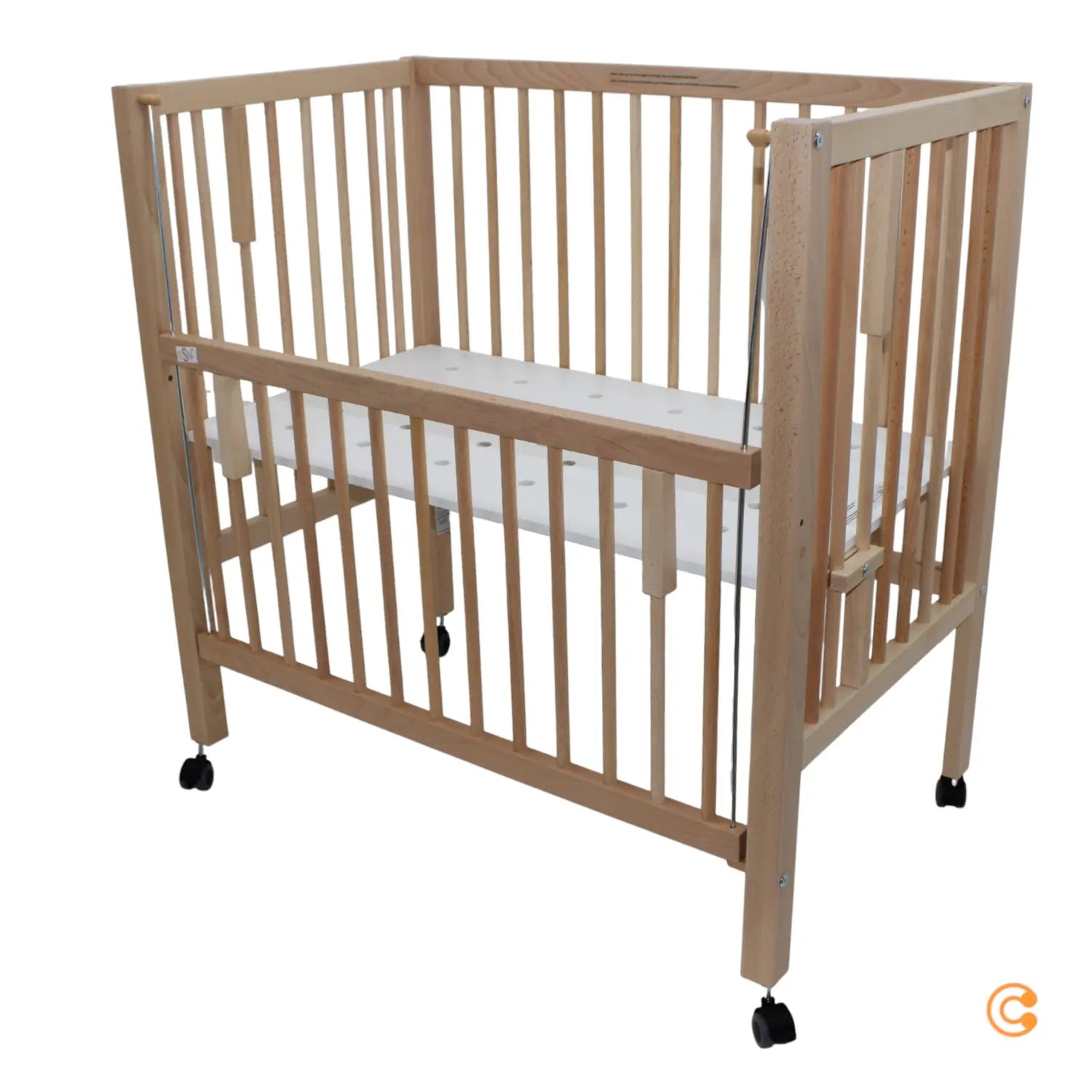 B-Ware Ti Ssi Beistellbett Bett Maxi Boxspring Rollen Bett Verschlussgitter Natur Braun - 2000579234705