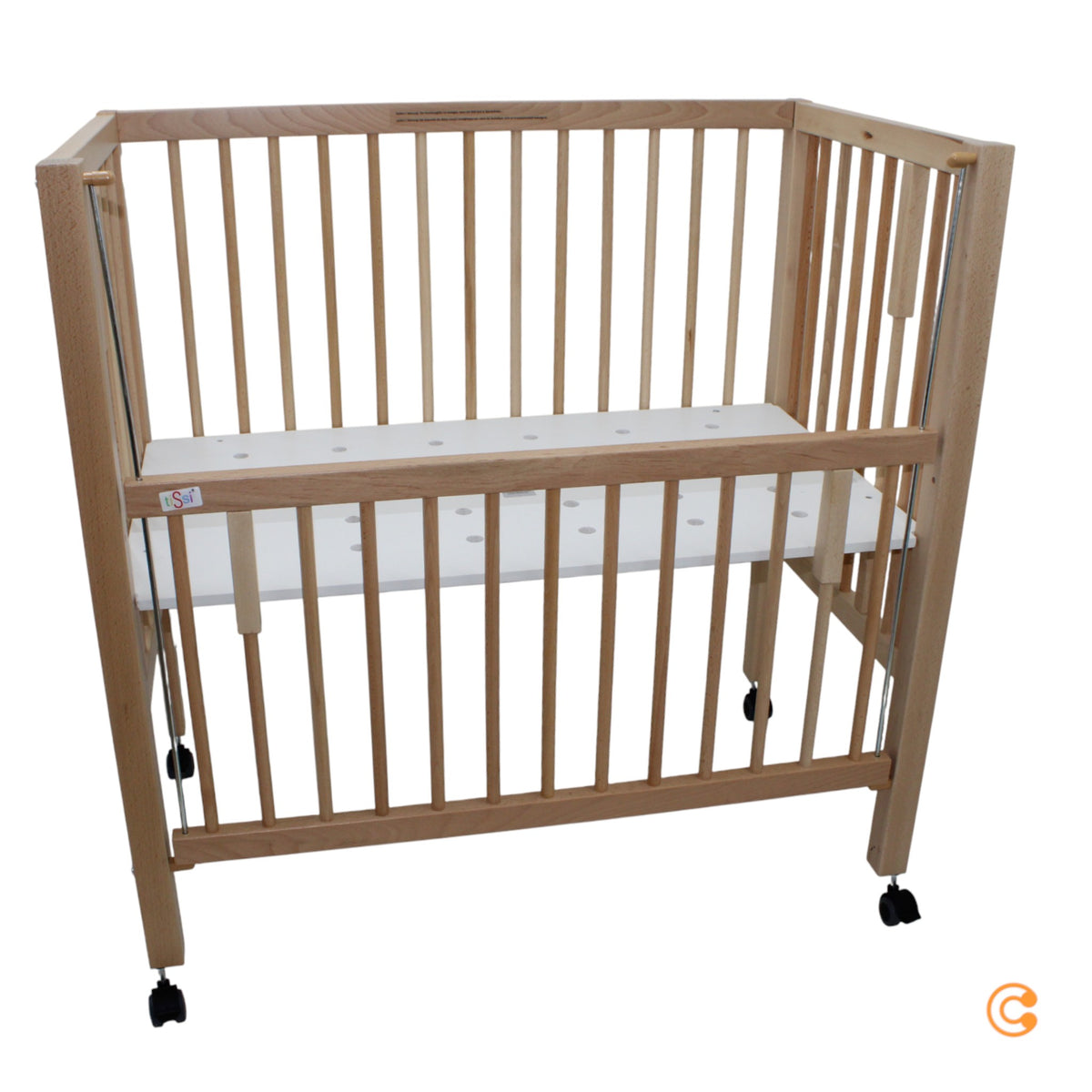 tiSsi Beistellbett Bett Maxi Boxspring Rollen Bett Verschlussgitter natur braun - 2000579234705