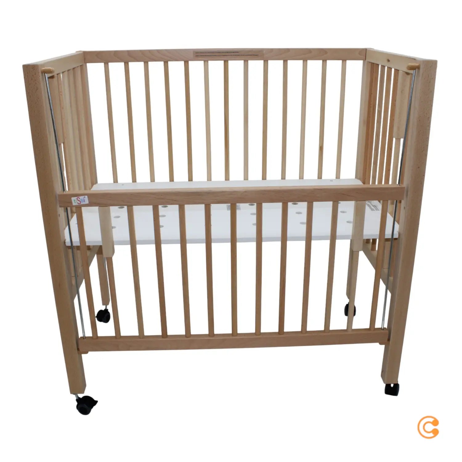 B-Ware Ti Ssi Beistellbett Bett Maxi Boxspring Rollen Bett Verschlussgitter Natur Braun - 2000579234705