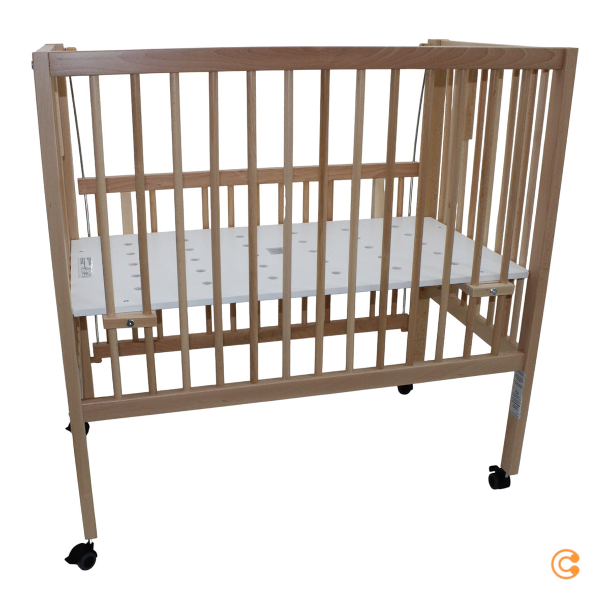 tiSsi Beistellbett Bett Maxi Boxspring Rollen Bett Verschlussgitter natur braun - 2000579234705