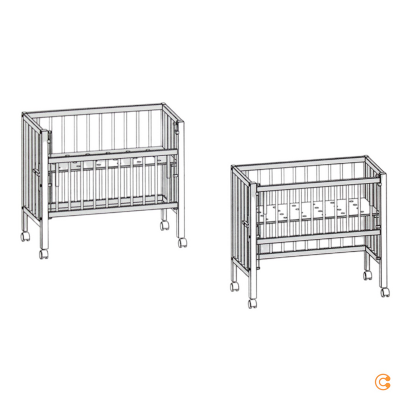 tiSsi Beistellbett Maxi Boxspring Babybett Kinderbett Beistellbett 50x90cm weiß - 4260657580225