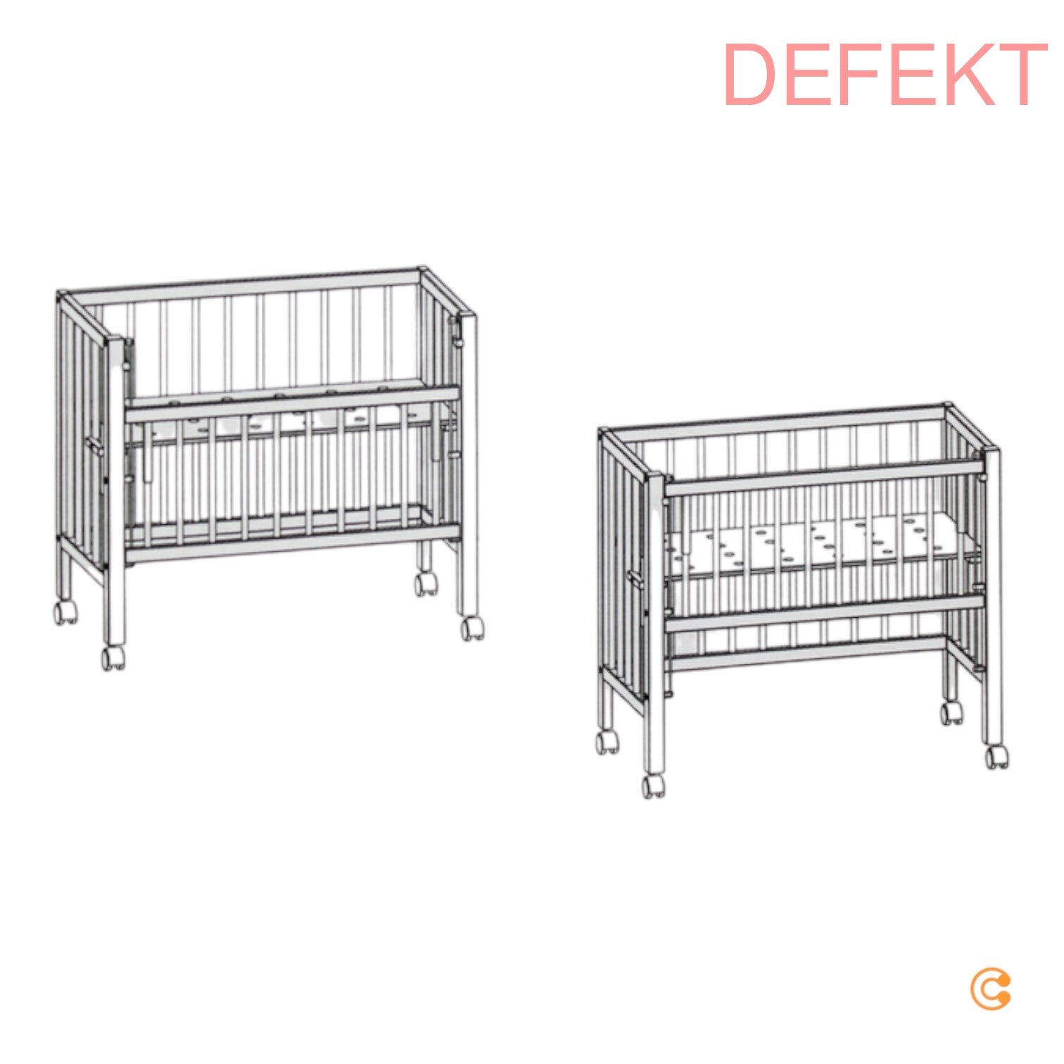 D-Ware Ti Ssi Beistellbett Maxi Boxspring Babybett Kinderbett 50x90cm Weiß Defektware - 4260657580225