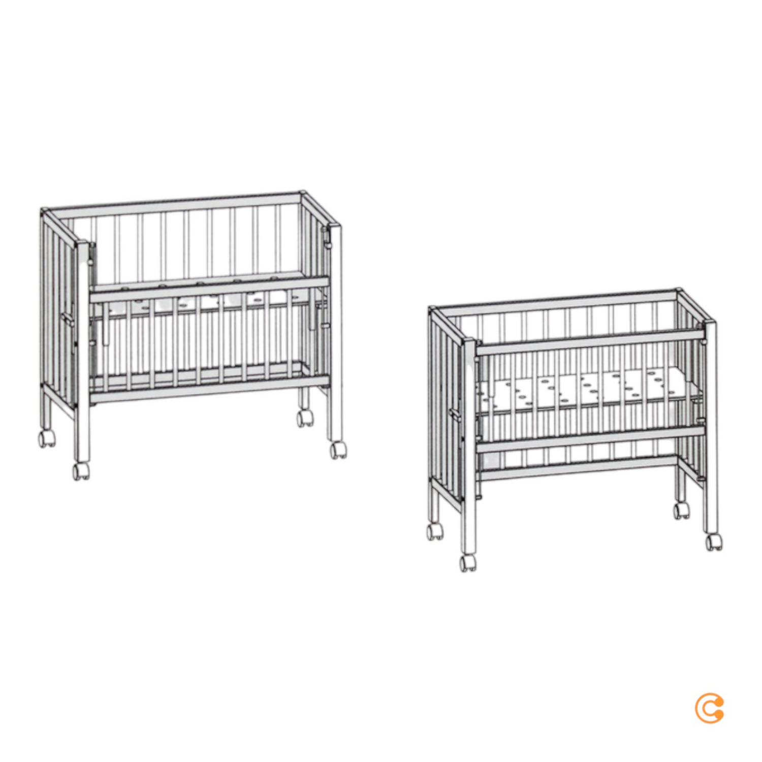 Ti Ssi Beistellbett Maxi Boxspring Bett Babybett Kinderbett Beistellbett 50x90cm B-Ware - 4260657580225