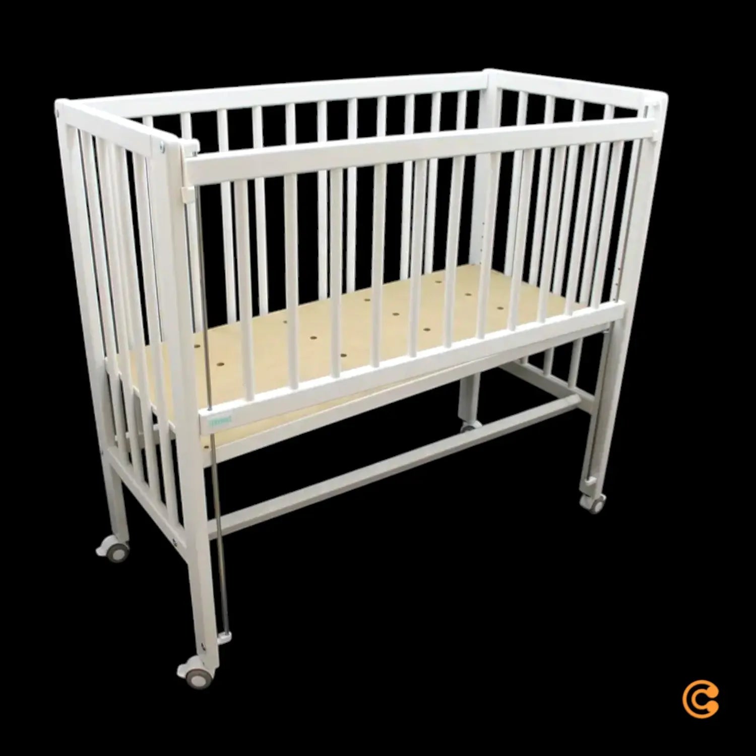 B-Ware Ti Ssi Beistellbett Stubenwagen Sophie Babybett Gitterbett Weiß Buchenholz Rollen