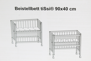 B-Ware Ti Ssi Beistellbett Kinderbett Gitterbett Babybett Bett Bettchen Weiß 40 X 90 Cm