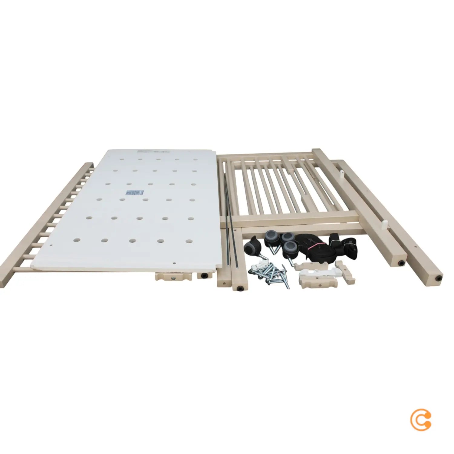 B-Ware Ti Ssi Beistellbett Babybett Maxi Boxspring Bett Buche Beige Kinderbett 50x90110 - 4260657586746