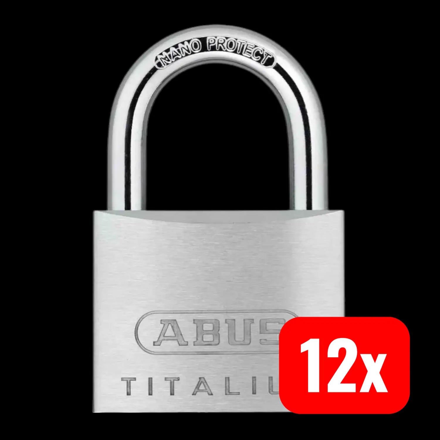 B-Ware Abus Vorhangschloss Zylinderschloss 64 Ti/50 Titalium 50mm 2 Schlüssel 12 Stück - 4003318770869