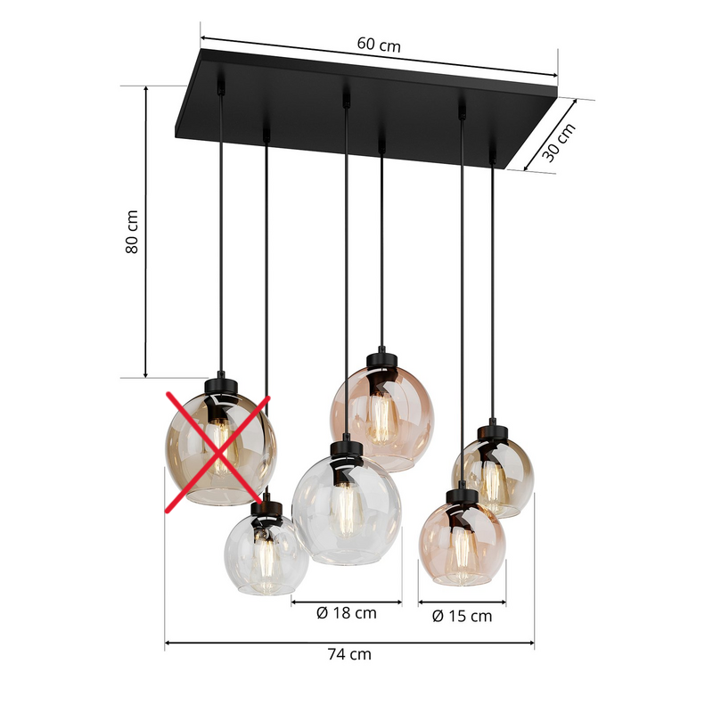 Tk Lighting Cubus 2164 Hängeleuchte Deckenlampe Pendelleuchte Siehe Text/Foto B-Ware - 5901780521646